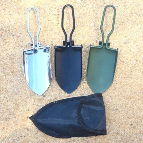 Mini Stainless Steel Garden Tools Collapsible Folding Shovel Camping Spade Gardening Tool Cloth Package Free Shipping