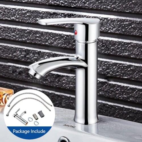 Basin Faucets Sink Tap Deck Mounted Washbasin Single Hole Single Handle Mixer Tap Hot & Cold Water Bathroom Accessories