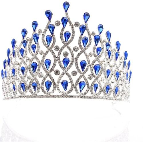 Rhinestone Crystal Queen Tiara Headband Wedding Pageant Crowns Princess Crown for Women