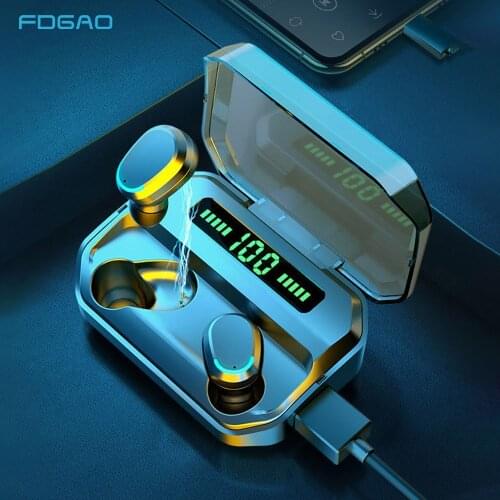 TWS for Bluetooth 5.0 headphone Wireless Earphone Touch Control Waterproof 9D Stereo sport Gaming Headset LED Display With Mic