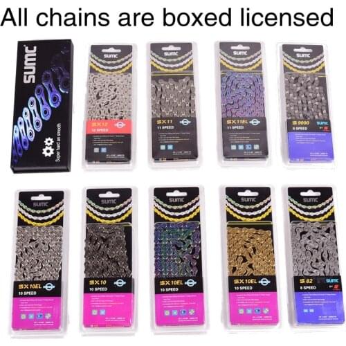 SUMC Bike Chain SX11EL for M7000 M8000 11 22 33 Speed MTB Mountain Road Bicycle Chain Titanium Golden Silver Color MissingLink
