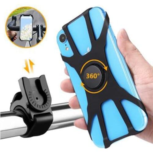 Cycling Handlebar Bicycle Mount 360 Degree Rotating Bicycle Phone Holder Removable Silicone Mobile Phone Navigation Racks