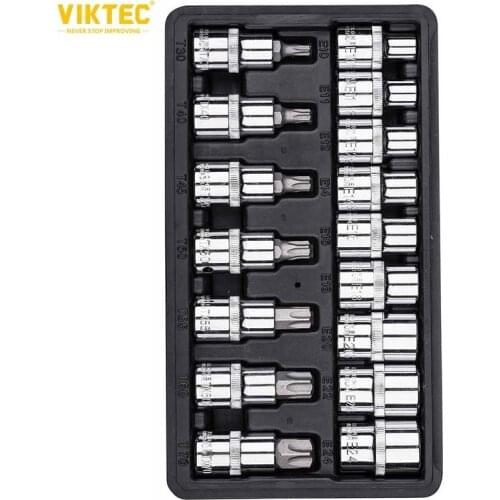 Viktec 16pc 1/2 Drive STAR Socket & BITS Socket Set Male Female Sockets