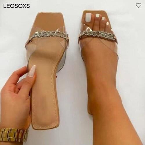 2021 Summer Shoes For Women Casual Beach Open Toe Square Flat Sandals Lightweight Wear-resistant Slippers