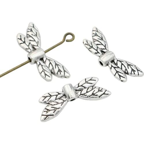 10pcs Antique Silver Plated Angel Wings Spacer Beads for Jewelry Making Bracelet Jewelry Findings Accessories Handmade 23x9mm