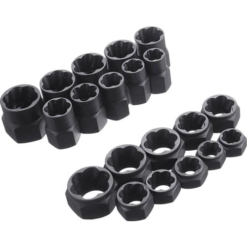 10pcs/Set Damaged Bolts Nuts Screws Remover Extractor Removal Tools Set Threading Tool Kit Black Nuts With 2 Styles