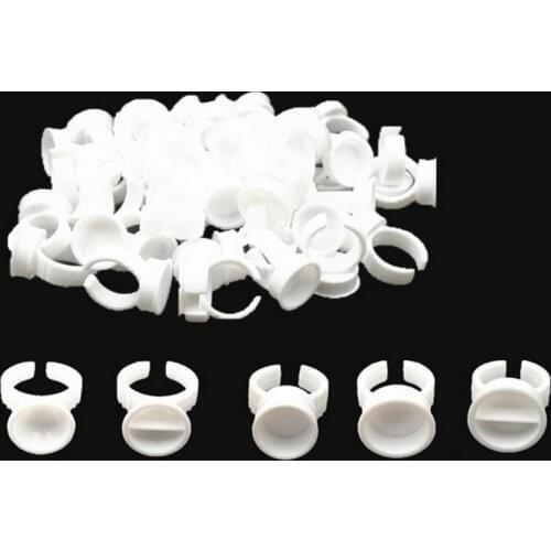 100pcs Plastic Tattoo Ink Ring for Eyebrow Permanent Makeup All Sizes white Tattoo Ink Holders Tattoo accessory tattoo supply