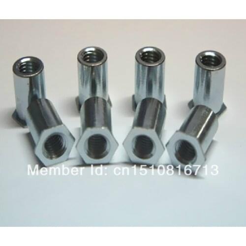 100Pcs Hole Through Carbon Steel M3x8mm Plates Punching Hex Insert Rivet for Nuts