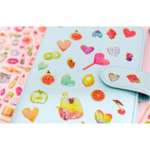 20packs Phone Decoration Stickers Crystal Epoxy Planner Sticker Fruit DIY Scrapbook Sticker Diary Sticky Vsco Girls