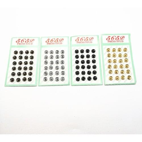 24sets 6mm Metal Snap Closures Buttons Baby Doll Clothes DIY Sewing Crafts Scrapbooking Accessories Silver Gold Bronze Black