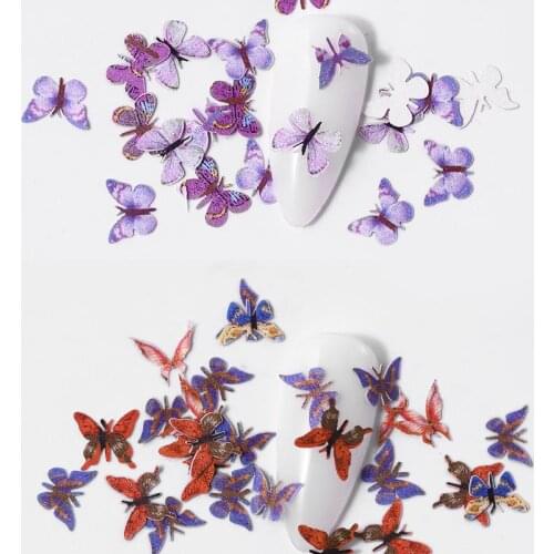 3D Butterfly Nail Art Decorations Vivid Butterfly Nails Sticker Stereoscopic Design Colorful Charms DIY Nail DecalS Accessories