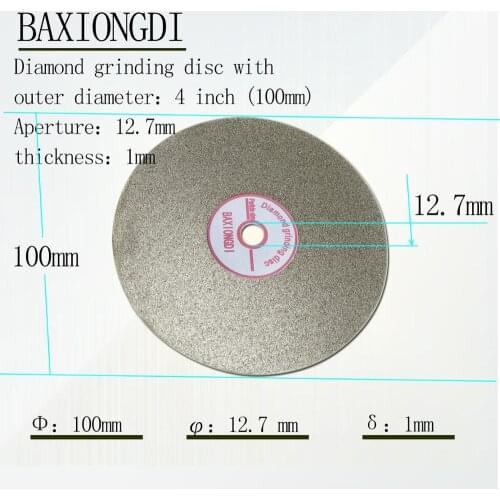 4 "100mm 12.7mm hole 46 # -3000 # diamond coated flat wheel jewelry jade polishing disc Can be used dry and wet