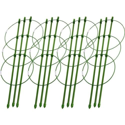 Hot XD-Plant Support 4 Pcs 18 Inches Plant Cages with Adjustable Rings, Plant Fixed Climbing Tool, Plant Stake Support