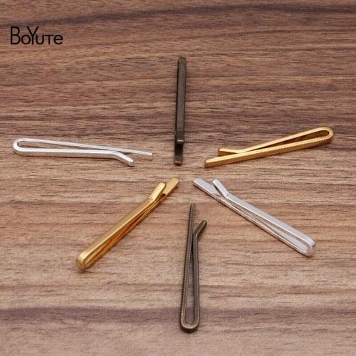 BoYuTe (10 Pieces/Lot) 52*3MM Metal Brass Classic Tie Clips Diy Hand Made Mens Clothing Accessories Wholesale