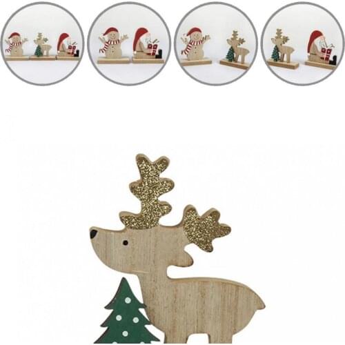 Wood Excellent Crafted Wooden Xmas Ornaments Lightweight Desktop Ornaments Fine Workmanship for Home