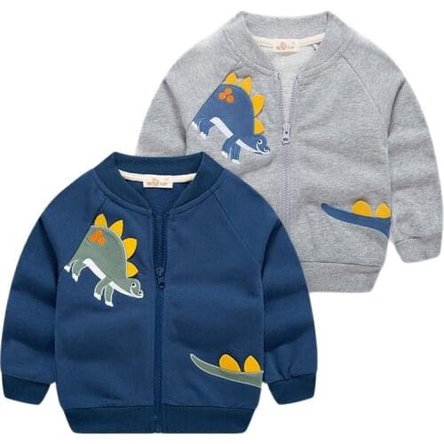Children Clothes Autumn New Fashion Baby Cartoon Dinasour Zipper Kids Coats Casual Jacket For Kids Boys Sports Outerwear 2-7Yrs