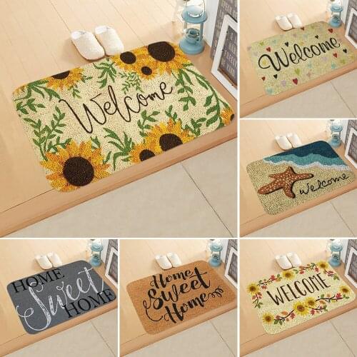 Welcome Entrance Door Mat Anti-Slip Mat Hallway Creative Patterns Printed Carpet for Room Bedroom Home Kitchen Doormat Art Pad