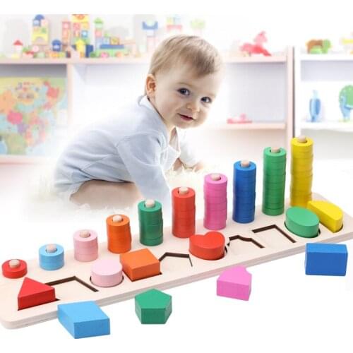 Counting beads count game digital shape logarithmic board intellectual development wooden childrens early education toys M58