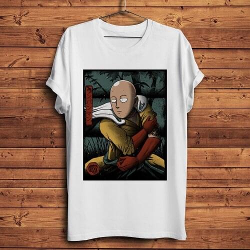 Samurai ONE PUNCH MAN Saitama funny anime tshirt Men summer new White Casual short T Shirt Unisex streetwear tee