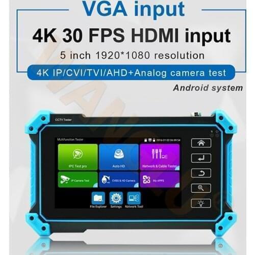 IPC-5100 plus IP+AHD+CVI+TVI+VGA Input+HDMI Input CCTV Newest 5 inch All in one VGA & 4K HDMI input IP Camera Tester