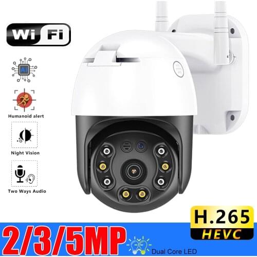 Dual Leds Surveillance Wifi PTZ 2MP 3MP 5MP Camera Outdoor Waterproof Human Alert Home Security IP Camera Street