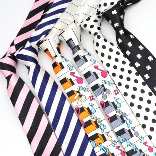Classic Music Tie Mens Piano Note Striped Dots Necktie 5cm Polyester Male Narrow Tie Skinny Suit Shirt Gift For Men Accessory