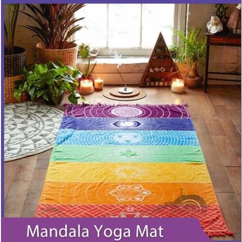 Classic Summer Beach Throw Towel Indian Mandala Round Elephant Tapestry Wall Hanging Yoga Mat Decorative Round Beach Cover-Ups