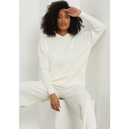 MUQKO Women White Corded T Sleeve Comfort Knitwear Set Women’s Dress Toppies New Fashion Autumn Winter 2020 Casual Vintage