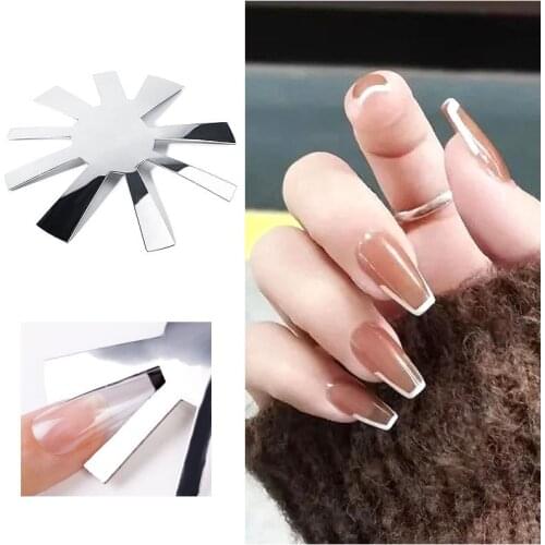 Line Almond Shape Tips Manicure Edge Trimmer Nail Cutter Acrylic Pink White French Nails