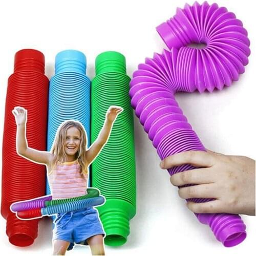 Colorful Pop Tubes Fidget Toys Pop It Popit Squeeze Push Bubble Sensory Adult Relief Simple Dimple Anti Stress Figet Toys Gift