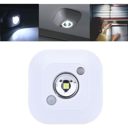 Mini LED Wireless Night Light Infrared Motion Activated Sensor Lights Battery Powered Wall Emergency Wardrobe Cabinet Night Lamp