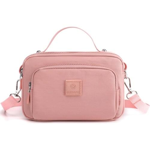 Nylon Shoulder Bag For Women 2021 Casual Waterproof Small Crossbody Bag Pure Color Zipper Luxury Brand Purs And Handbag Sac
