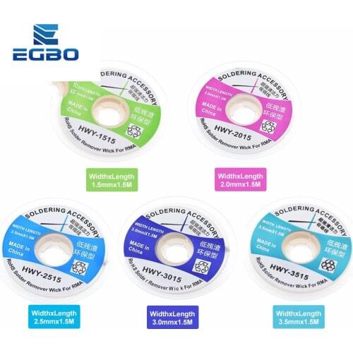 Desoldering Braid Solder Remover Wick Wire 1.5mm 2mm 2.5mm 3mm 3.5mm 1.5m Welding Tin Sucker Cable Lead Cord Flux Repair Tool An