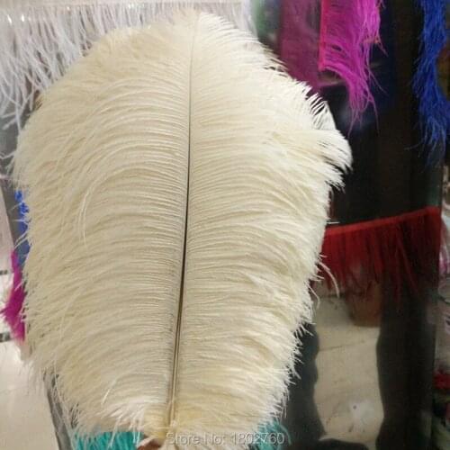 Wholesale 50 PCS/lot beautiful ivory white ostrich feathers 25.6-27.6 inch / 65-70 cm stage celebration DIY feathers decoration