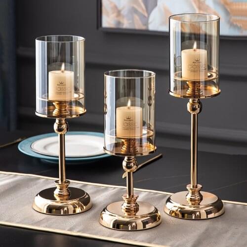 Wedding Centerpieces For Tables Glass Candle Holder Home Decoration Accessories Modern Crystal Candlesticks Living Room Decor