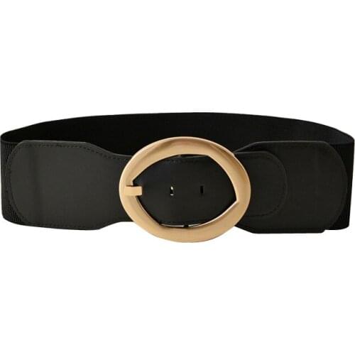 Simple Women Wide Belt Imitation Leather And Nylon Pin Buckle Women Belt Party Dress Waist Chain Belts Fashion Female Slim Belt