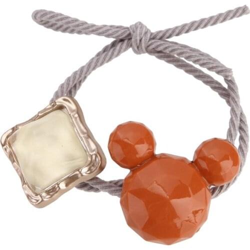 Korean Version of The East Gate Cute Girl Head Rope Rubber Band Tie Hair Net Red Hair Rope Female Crystal Hair Ring Jewelry