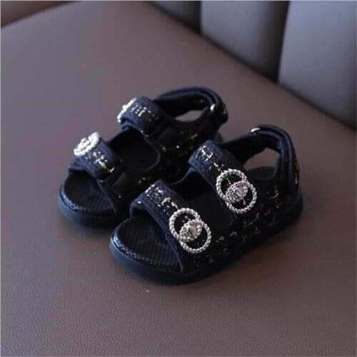 Girls' sandals 2021 summer new fashion childrens princess shoes little girls soft soled open finger beach shoes