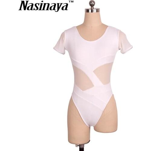 3 Colors Woman Gymnastics Leotard shaping clothes Fitness Ballet Dance Costume Adult Training wear Clothing Basic Models mesh