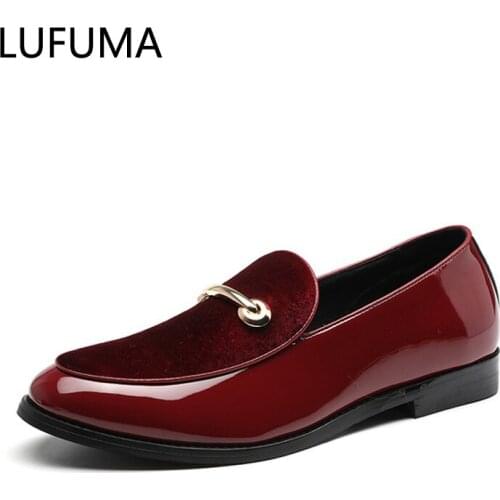 2020 Fashion Pointed Toe Dress Shoes Men Loafers Patent Leather Oxford Shoes for Men Formal Mariage Wedding Shoes zapatos Hombre