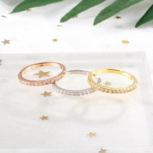 SLBRIDAL Crystal Fashion Female Girls Women Cubic Zirconia Band CZ Finger Ring Jewelry Wedding Party Ring Bridal Engagement Ring