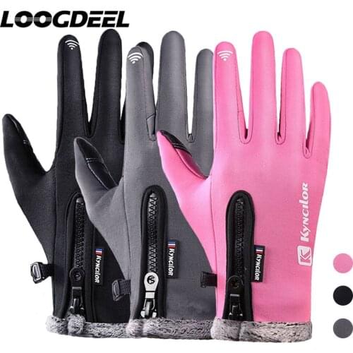 LOOGDEEL Running Winter Warm Gloves Touch Screen Full Finger Gloves Waterproof WindproofOutdoor Sports Fitness Running Gloves
