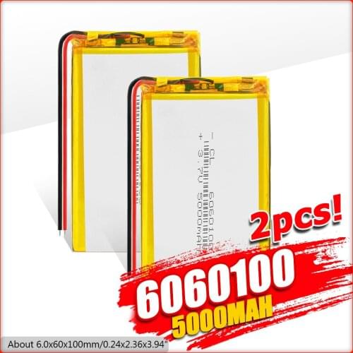 1/2/4Pcs 6060100 3.7V 5000mAh Lipo Battery Replacement For Tablet GPS Electric Toys MP3 GPS iPad laptop E-book Portable Printer