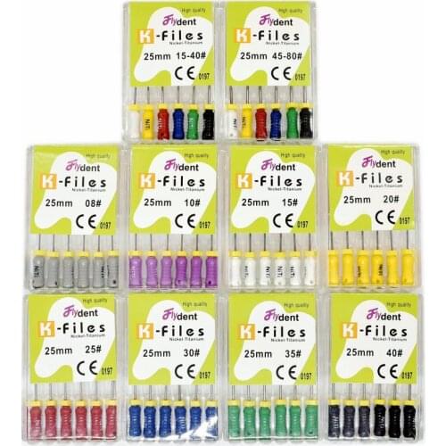 10 packs Dental K files Endodontic niti files root canal nickel titanium handuse files Used for Root cleaning dental tool
