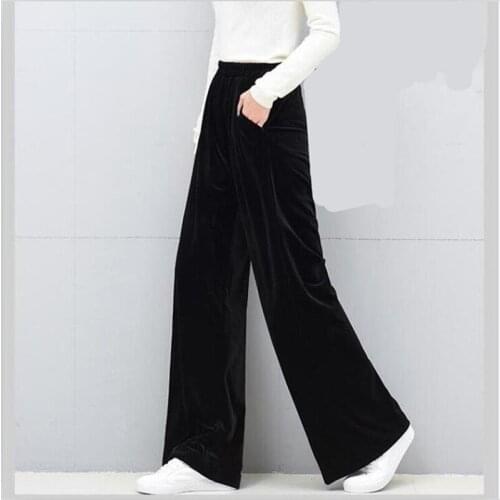 2020 Autunm and Winter women fashion Korean style velvet pants,M-6XL 7XL plus size high waist velour trousers black gray wine