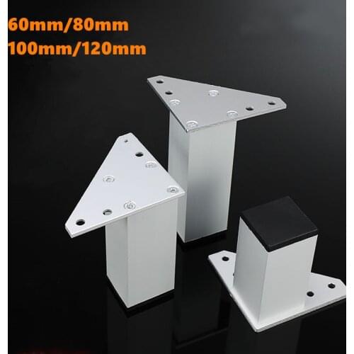4pcs Square Metal Furniture Leg Cabinet Coffe Table Legs Thick Aluminum Alloy for TV Cabinet Sofa Foot Support Bed Riser