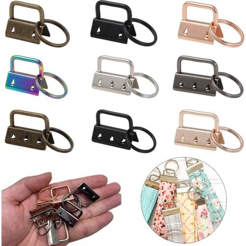 5Pcs Key Fob Hardware Wristlet Keychain Hand Craft Making Bag Wristlets Supplies Tail Clip with Key Rings Bag Parts Accessories