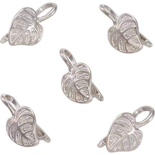 5pcs Platinum Tone Brass Ice Pick Pinch Bails for Jewelry Making