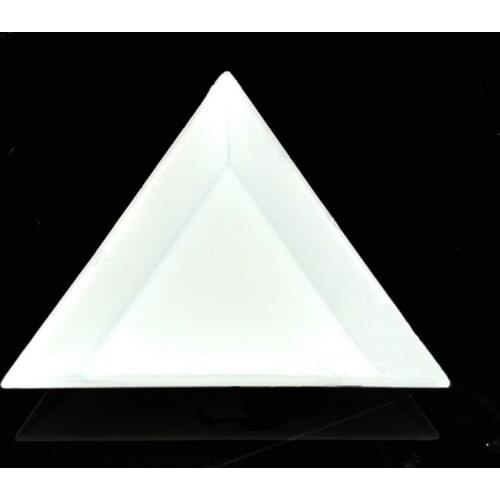 5pcs/lot 74*74mm White Triangle Plastic Carrying Case Plate/Trat Jewelry Tools for Carrying Beads and Small Items