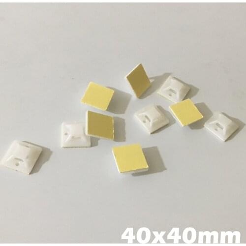 50pcs 30x30mm 30*30 White Black Nylong Square Plastic Yellow Self Adhesive Wire Zip Fixed Holder Cable Tie Mount Base